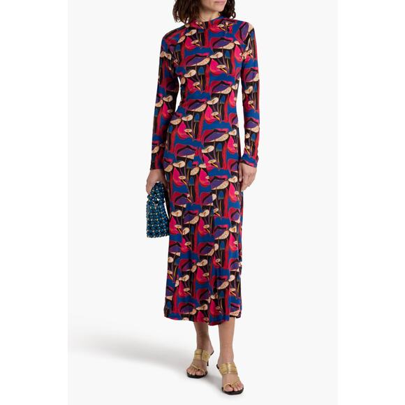 NWT Farmrio Wild Mushrooms Jersey Midi Dress Size: X-Large - Picture 1 of 6